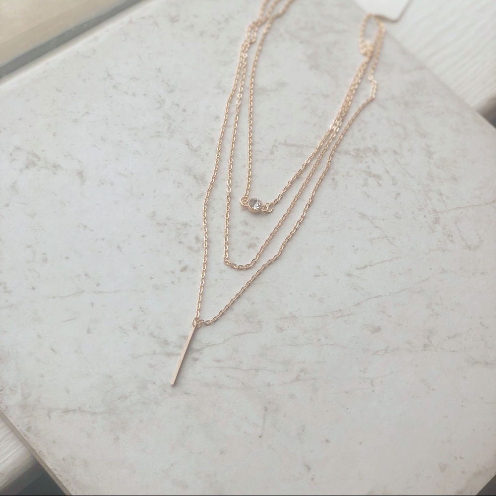 Layered necklace,18k gold plated.